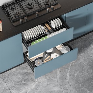 Aluminum Dish pull out baskets for high-end cabinets in kitchens