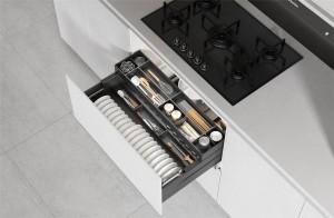 Cassetto multistrato per ciotole e padelle (nero/bianco)