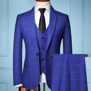 Custom checkered suit for men