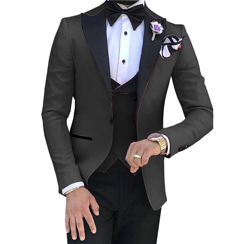 wedding tuxedo peak lapel for men (1)
