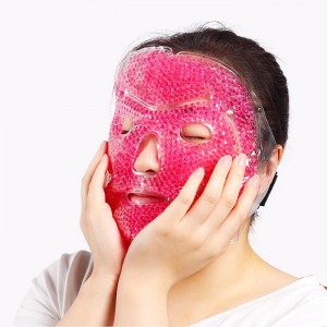 OEM atkārtoti lietojama gēla pērlīšu vēsa terapijas sejas maska, lai samazinātu sejas pietūkumu, tumšos lokus, karstu un vēsu kompresi