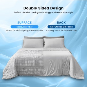 Wholesaler Customization Silk Smooth Blue and Grey Summer Comforter and Night Sweats Cooling Blanket for Hot Sleepers