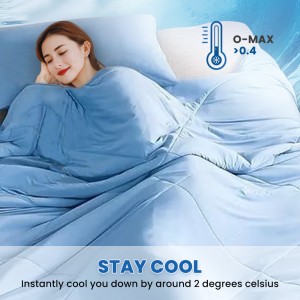 گرم نیند اور رات کے پسینے کے لیے بستر کے لیے کوئین سائز ہلکا پھلکا سانس لینے کے قابل سمر کولنگ کمبل