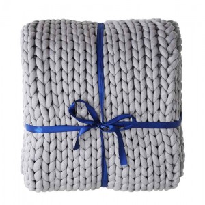 Cooling Weighted Blanket 20lbs QueenKing Handmade Knitted Chunky Blankets No Beads 60”x80”Evenly Weighted Breathable Throw Soft Napper Yarn Machine Washable