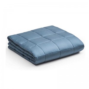 Weighted Blanket — 100% Natural Bamboo Viscose Oeko-Tex Certified Material with Premium Glass Beads (Blue Grey, 48”x72” 15lbs), Suit for One Pers
