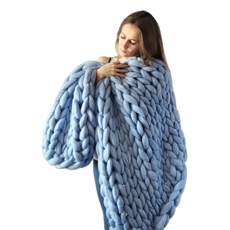 Wholesale High Quality Giant Chunky Knit Blanket Product- Lowest Price Customized Cozy Custom Cotton Soft Throw Blanket For Winter  – Kuangs