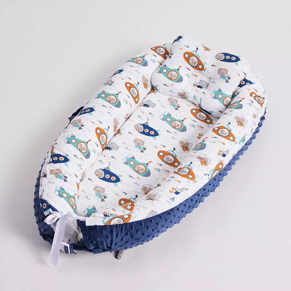 Baby Nest Bed 100% Cotton Infant Lounger Baby Sleeping Bassinet Featured Image