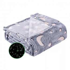 Colorful Soft Flannel Fabric Microfiber Glow in the Dark Baby Blanket