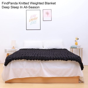 Handmade Chunky Knit Weighted Blanket Throw, Cooling Polyester Weighted Blanket