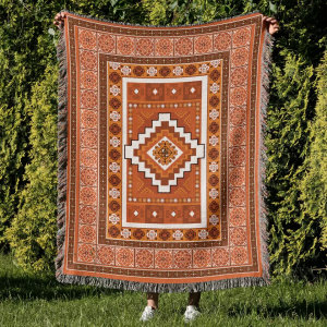 Тканое одеяло для пикника в богемном стиле на открытом воздухе с кисточками