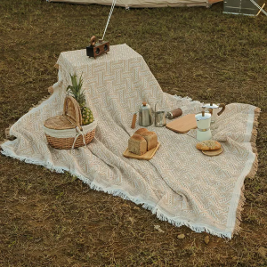Mat cuirm-chnuic so-ghiùlain Vintage Green Camping Blanket Lawn Mat