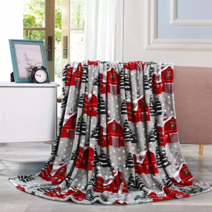 Borongan Adat Dicitak Natal Blanket Flannel Fleece Ngalungkeun Blanket