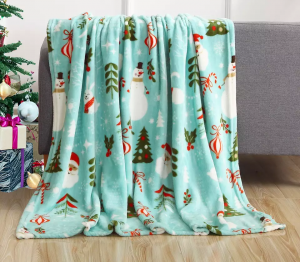 Lag luam wholesale Custom Printed Christmas Blanket Flannel Fleece Pov Pam