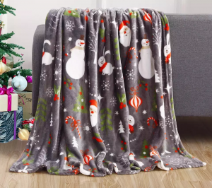 Borongan Adat Dicitak Natal Blanket Flannel Fleece Ngalungkeun Blanket