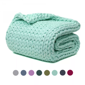 Custom 10lbs Soft Breathable Long Lasting Chunky Knit Weighted Blanket