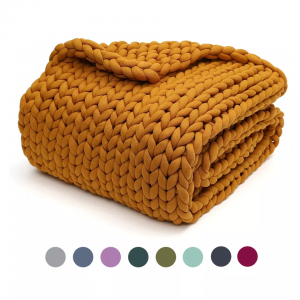 कस्टम 10lbs नरम सांस लेने योग्य लंबे समय तक चलने वाला चंकी बुना हुआ कंबल