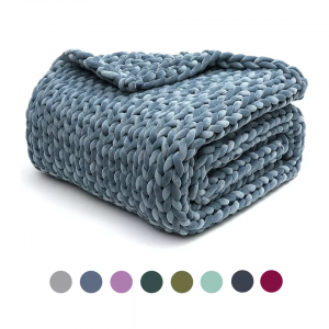 Custom 10lbs Soft Breathable Long Lasting Chunky Knit Weighted Blanket