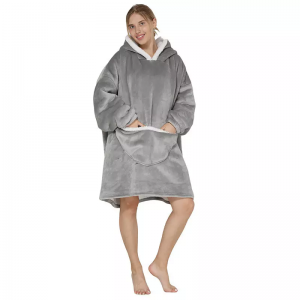 Wholesale Wearable Fleece Puffy Glow Giant Hoodie Blanket