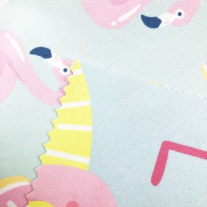 Sustainable Recycling Eco Friendly Customized Double-Sided Sanding Flamingo Tropical Printing Polyester Beach Towel  Fabric