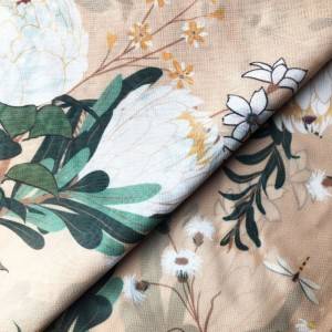 100% Polyester Crepe Chiffon Floral Design Printed Chiffon Fabric For Dress