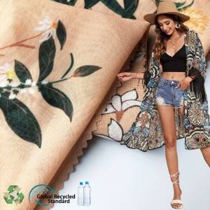100% Polyester Crepe Chiffon Floral Design Printed Chiffon Fabric For Dress