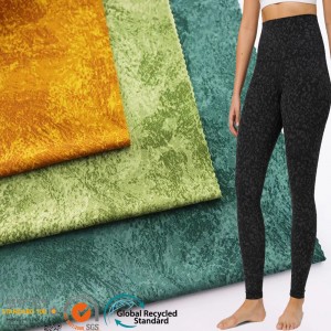 4 Way Elasticity Lycra Nylon Double Sided Sanding Printing Stretch Knitted Fabric For Yoga Wear Pants Leggings