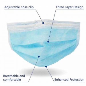 Personlized Products China Wholesale 3 Ply/ 3 Layer Disposable Non Woven Nonwoven Fabric Anti-Dust PPE Mascarillas Respirator Protective Safety Earloop Face Mask