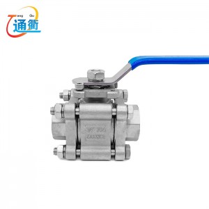 2000PSI 3PC Ball Valve With Mounting Pad