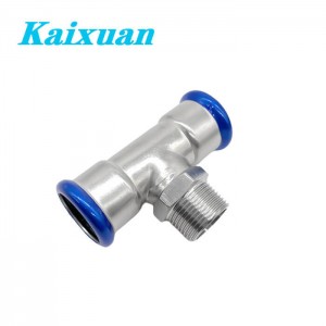 Male Tee M-Contour Press Fittings Stainless Steel