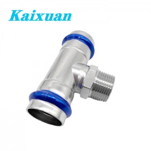 Male Tee V-Contour Press Fittings Stainless Steel