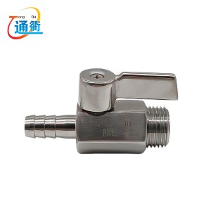 Hose Barb Mini Stainless Steel Ball Valve Male Thread Stainless Steel Handle 1/8″ to 1″
