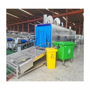 Automatic industrial metal plastic turnover box basket dish poultry cheese crate washer dryer commercial tray washing machine