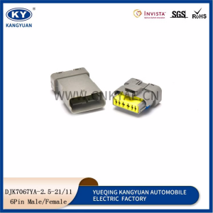 DJK7067YA-2.5-11/21 Gray 6-hole composite series automobile waterproof connector 6P