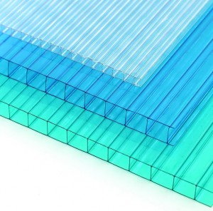 Colored 4*8ft 4-12mm Twinwall Sunlight Sheet Polycarbonate Hollow Sheet for Roofing