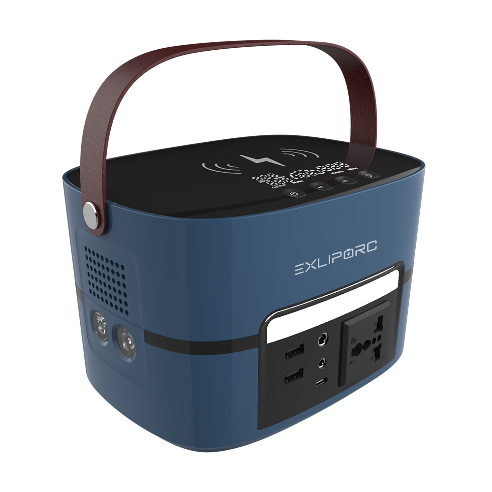 300W Pure Sine Wave Portable Power Station 80Ah AC Output Lithium Battery Power Station With Wireless Charging