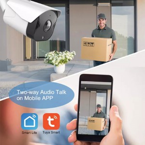 Tuya smart outdoor camera wifi cctv camera bullet 1080P compatible with Amazon Alexa and Google Hub
