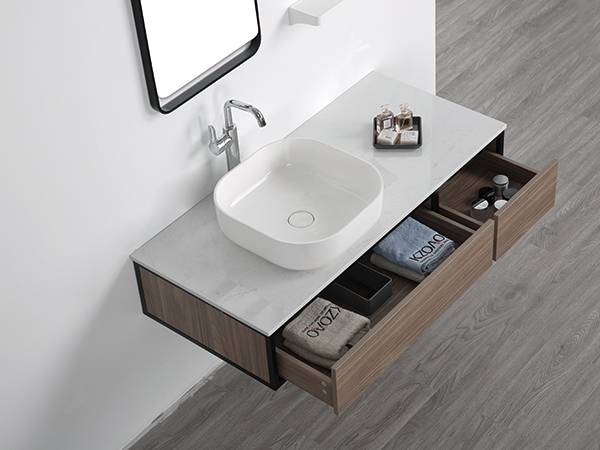 Wall mounted stainless steel construction melamine bathroom vanity-1919120 Featured Image