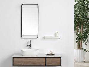Wall mounted stainless steel construction melamine bathroom vanity-1919120