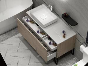 Free standing push to open hardware melamine bathroom vanity-2038120