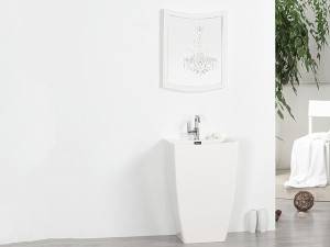 Fashion artificial stone free standing basin pedestal sink