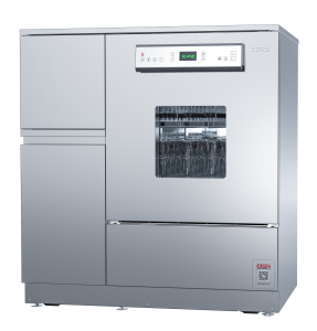 Laboratory glassware washer with basket recognition can wash 238 pipettes in a single pass