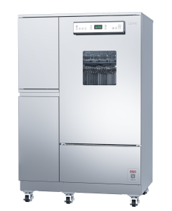 The stand-alone 308L laboratory glassware washer comes standard with a basket recognition system