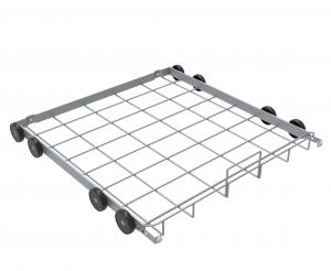 Lower modular basket for cleaning labware for loading various trays and various racks