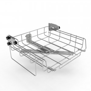 The upper and middle module baskets with built-in spray swivel arm can be reloaded and various racks can be adjusted in height
