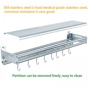 Custom Modern Wall Mounted Stainless Steel Kitchen Shelves