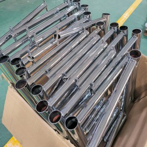 OEM 304 stainless steel buleud tube logam laser motong sarta layanan bracket baja digosok
