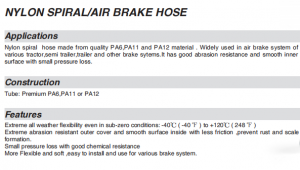 Nylon Spiral/ Air Brake Hose
