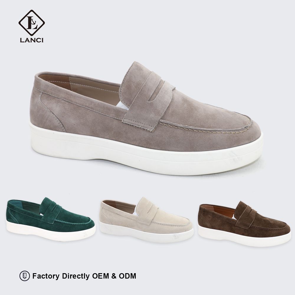 ໂຮງງານຜະລິດ OEM custom loafers suede ສໍາລັບຜູ້ຊາຍ tailormade ໃນສີທີ່ແຕກຕ່າງກັນ