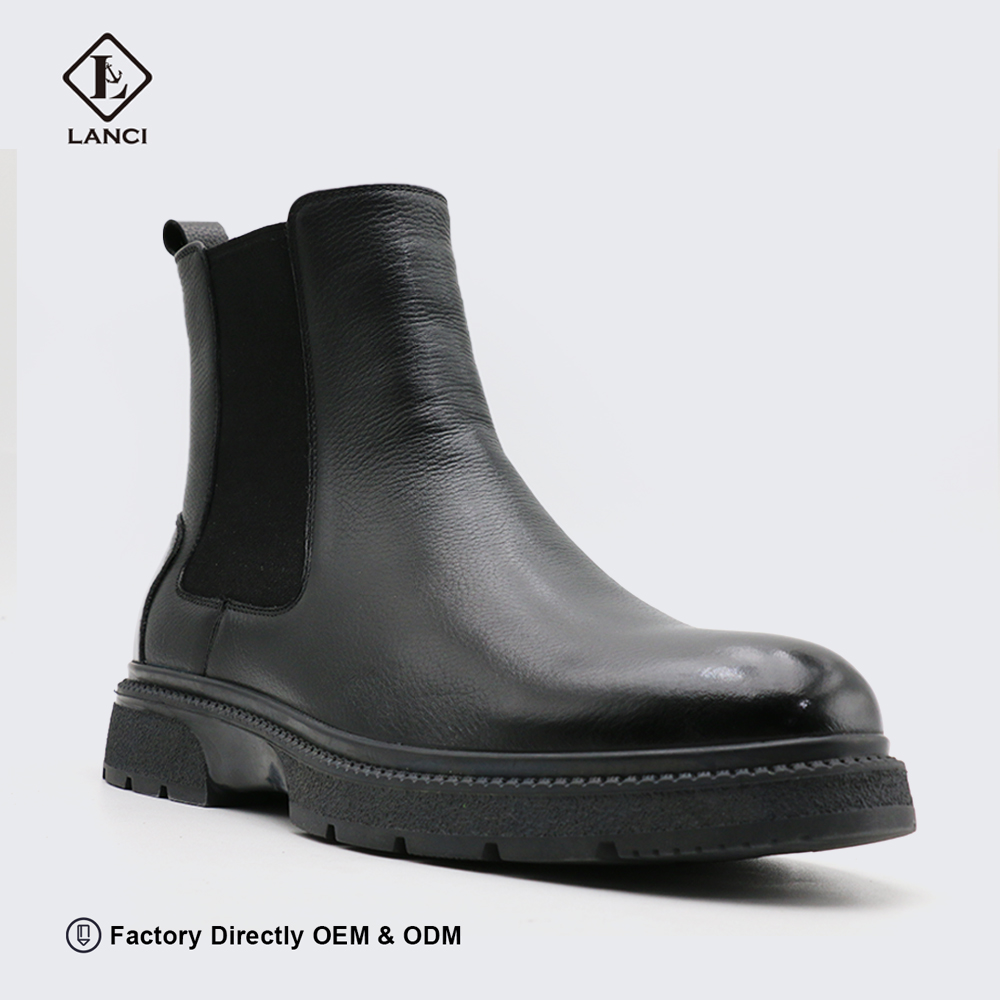 Chelsea boots for men cow leather winter shoes with custom service