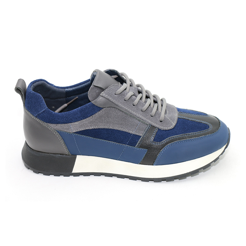 Moetsi oa Li-sneakers Latest Sport Breathable Leather Color Block Flat Sneakers Blue Casual Shoes